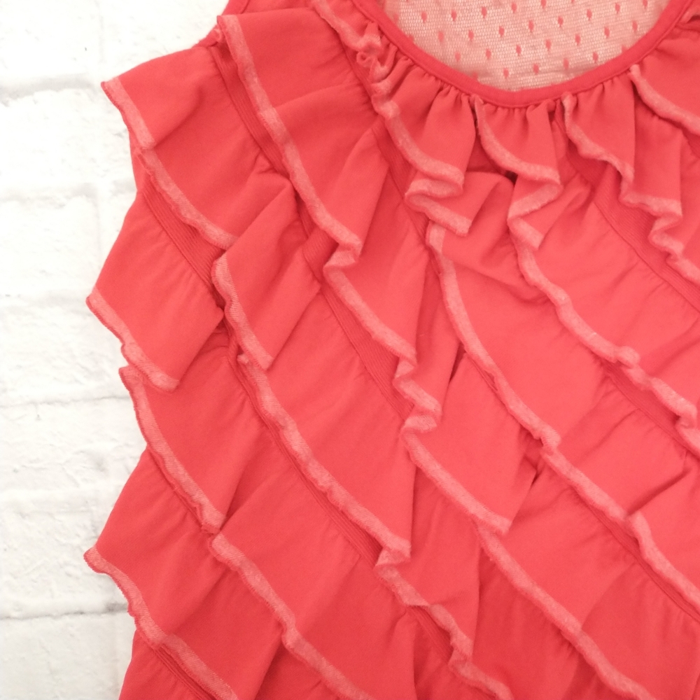 Vanity Red Ruffle Tank - Picture 6 of 6